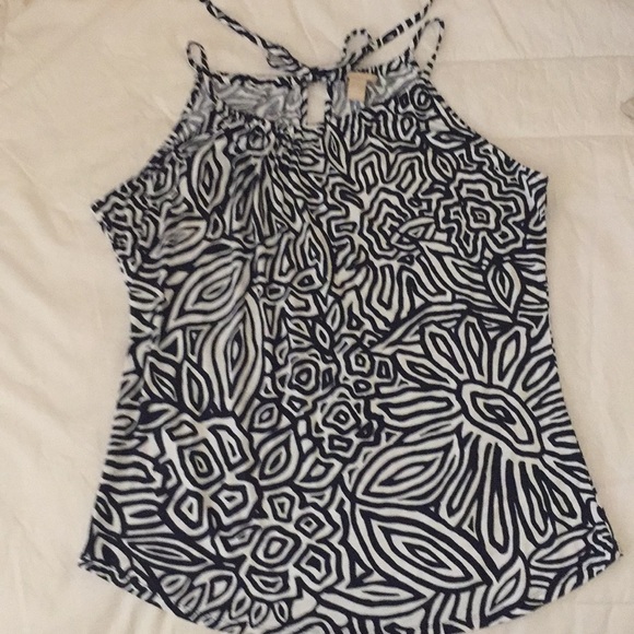 Banana Republic Tops - Banana Republic Navy Blue and White Print Tank Top